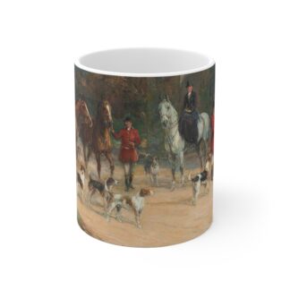 British Victorian Hunting Scene Tea & Coffee Mug - "Getting Ready for the Hunt"
