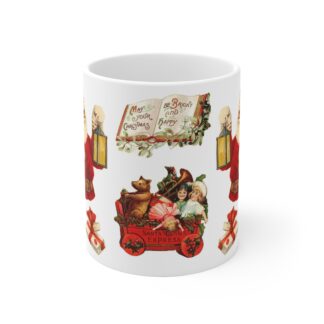Vintage Christmas Santa Mug — Retro Holiday Santa & Toys Ceramic Coffee Cup